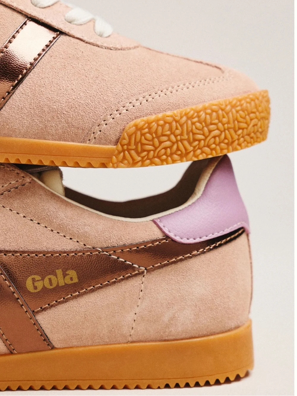 Gola Elan Glitz Sneakers - Cameo/Bronze/Candy suede - NIB